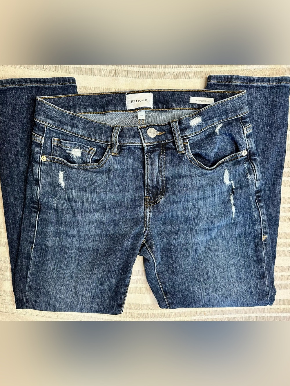 FRAME Denim Le Garçon Crop Medium Wash - Picture 7 of 7